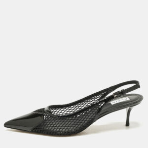 luxury-women-alaia-used-shoes-p1187568-010.jpg alaia black patent leather and mesh le coeur slingback pointed toe pumps size 41