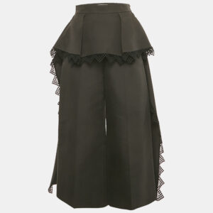 luxury-women-alexander-mcqueen-used-clothes-p1210054-001.jpg alexander mcqueen black cotton and silk lace trim wide leg trousers s