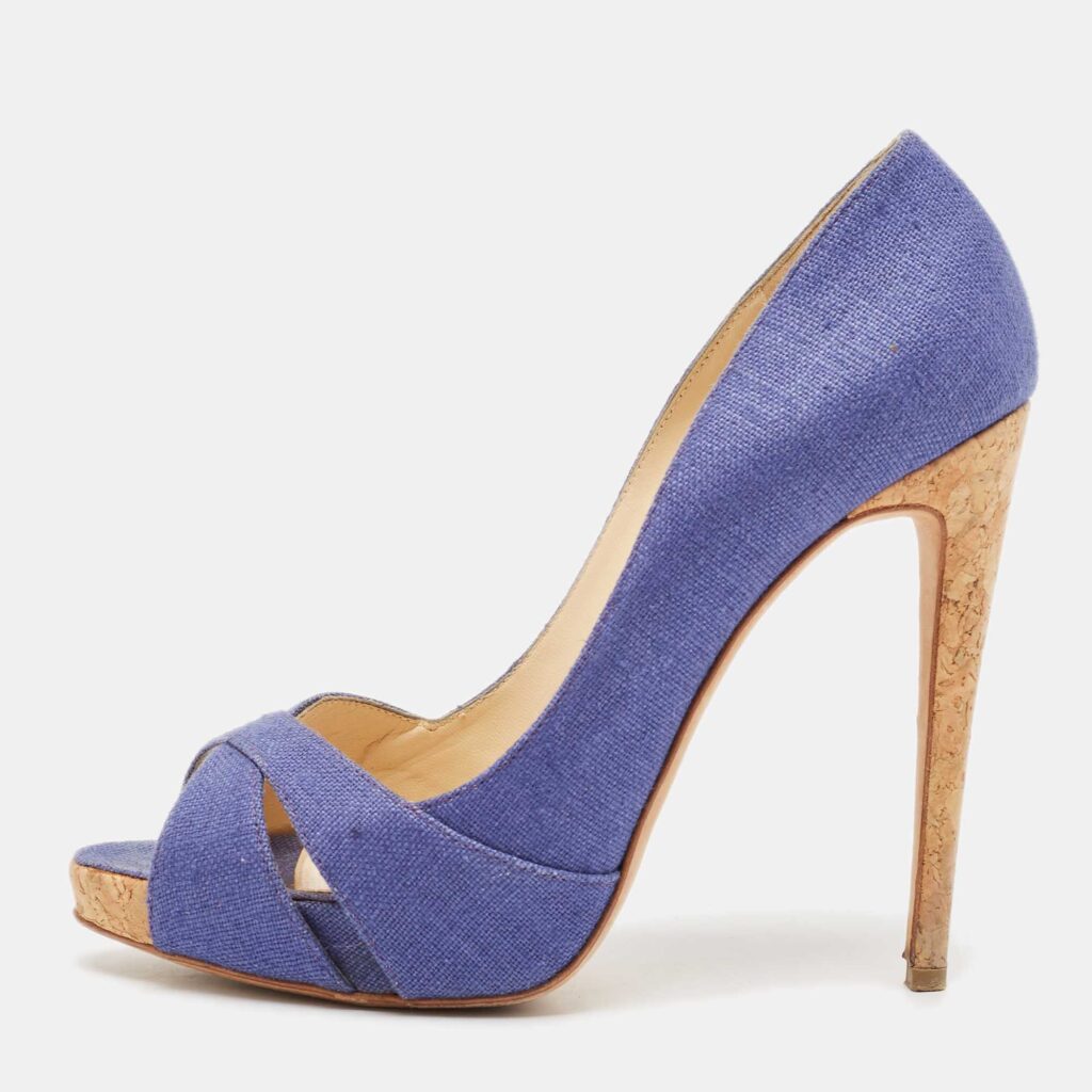 luxury-women-alexandre-birman-used-shoes-p1137145-003.jpg Alexandre Birman Blue Raffia Peep Toe Pumps Size 39.5