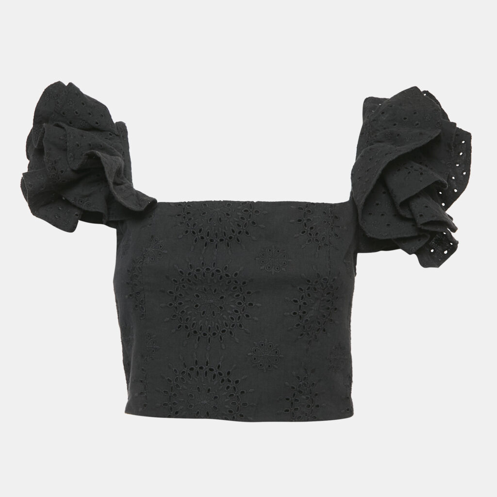luxury-women-alice-olivia-new-clothes-p1141809-006.jpg Alice + Olivia Black Broderie-Anglaise Tawny Ruffled Crop Top S