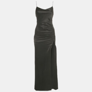 luxury-women-alice-olivia-used-clothes-p1178020-002.jpg alice + olivia black satin ruched diana maxi dress s