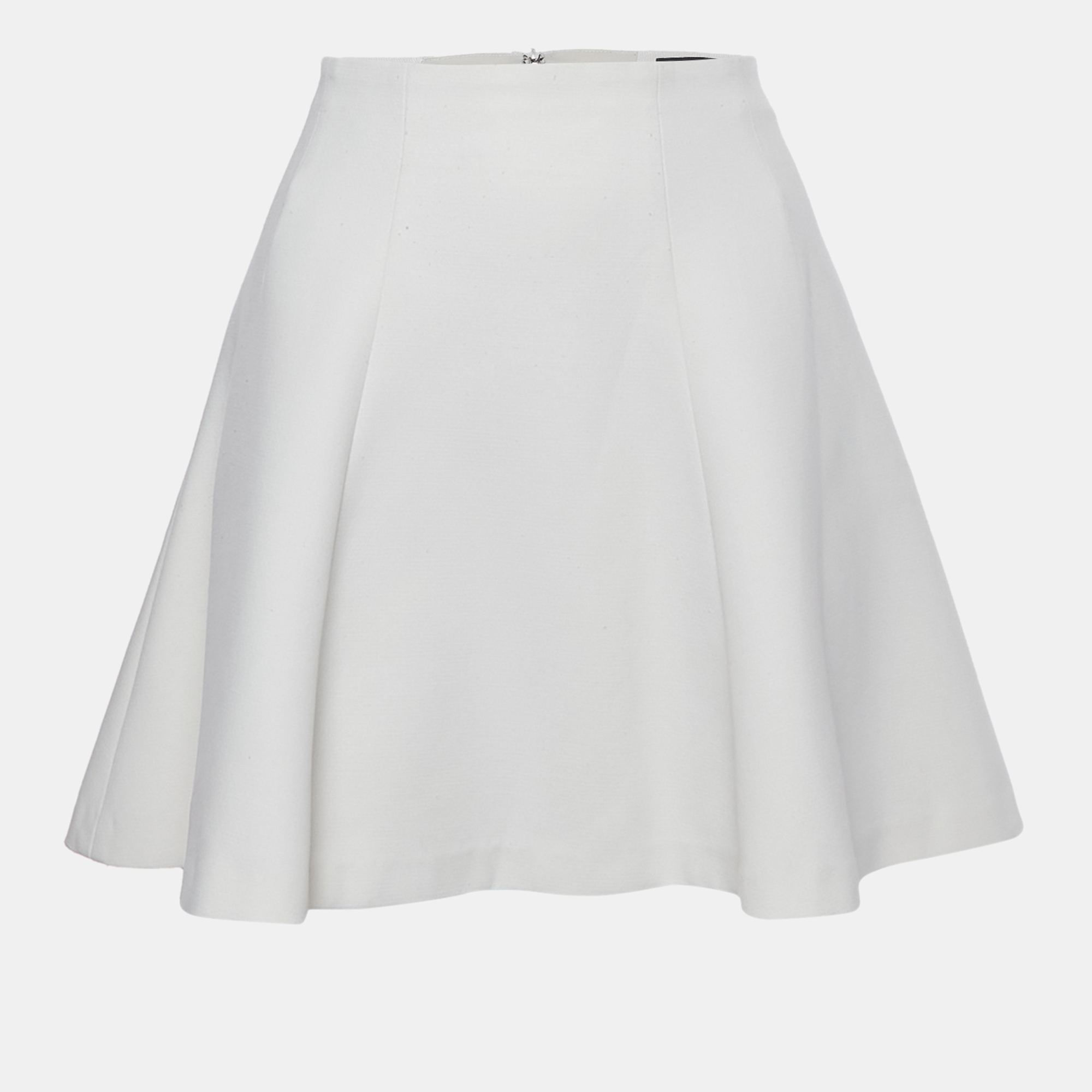 alice + olivia employed white jersey flared mini skirt s
