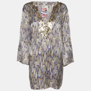 luxury-women-anna-scholz-new-clothes-p1186356-005-2.jpg anna scholz multicolor satin sequin embellishment wide sleeve v neck tunic xl