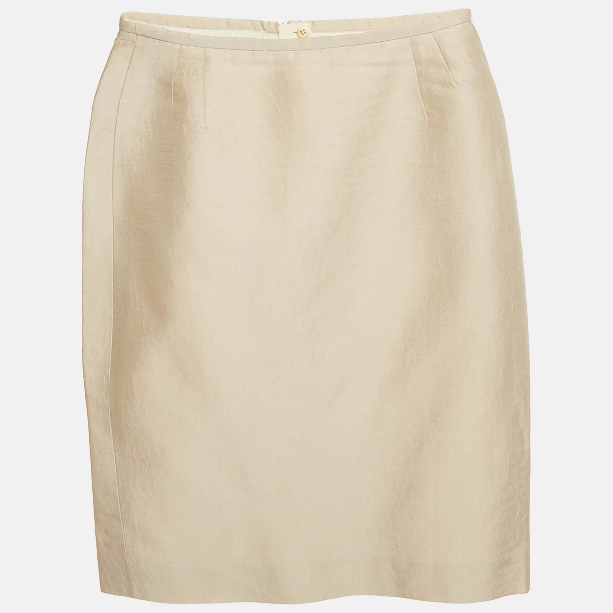 armani collezioni beige jacquard pencil skirt m