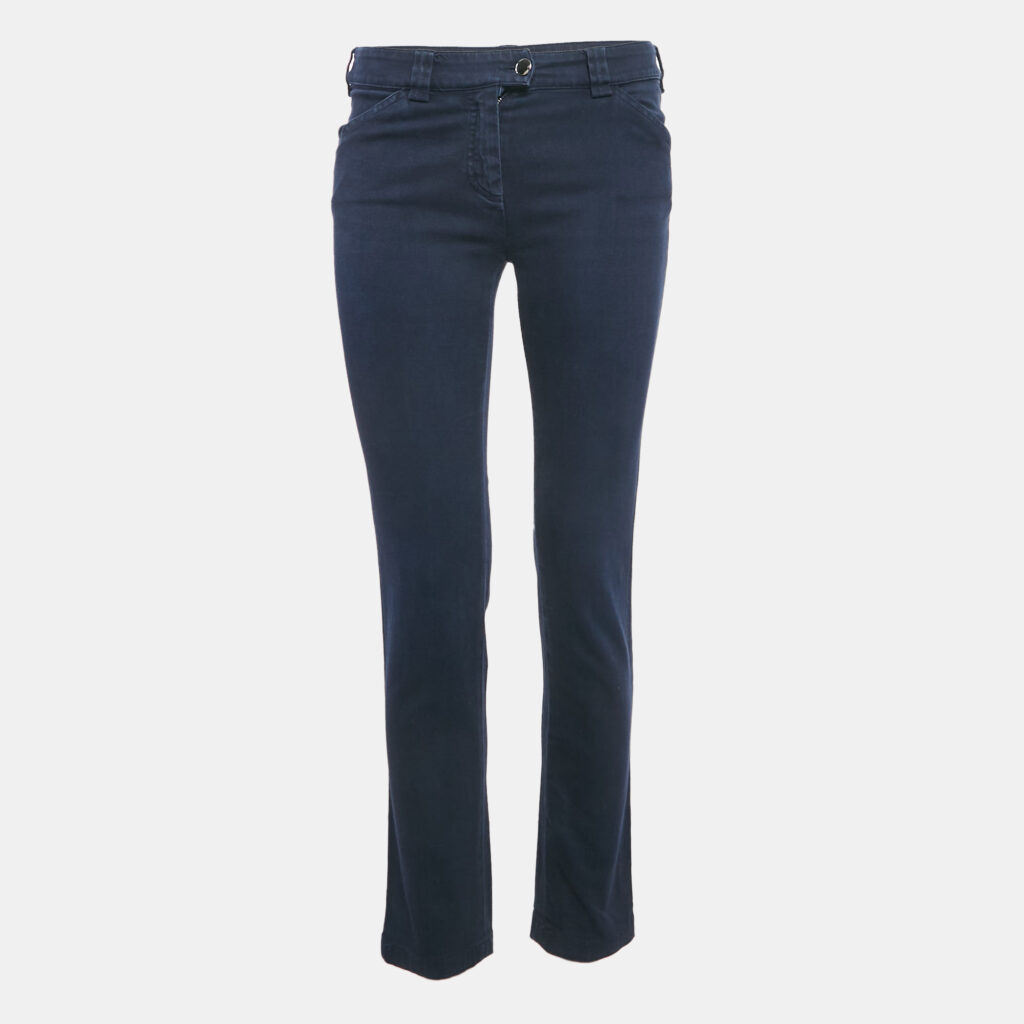 luxury-women-balenciaga-used-clothes-p1112415-001.jpg Balenciaga Blue Cotton Gabardine Pants M
