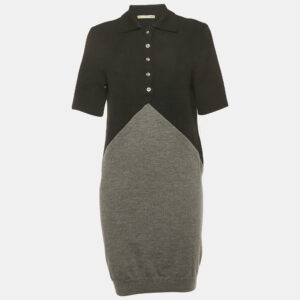 balenciaga black/grey knit t-shirt dress m