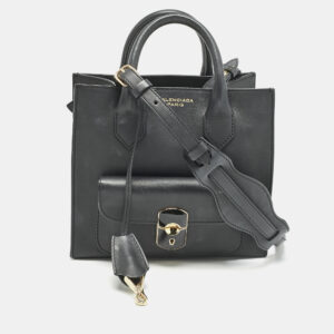 luxury-women-balenciaga-used-handbags-p1153276-005.jpg balenciaga black leather mini padlock all afternoon tote