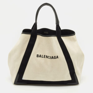 luxury-women-balenciaga-used-handbags-p1173734-008.jpg balenciaga black/off white canvas and leather large cabas tote