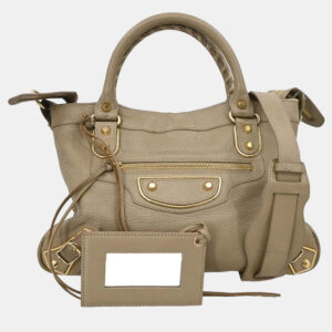 balenciaga beige leather the town 2way handbag