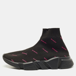 luxury-women-balenciaga-used-shoes-p1171793-003.jpg balenciaga black knit fabric speed trainer sneakers size 38