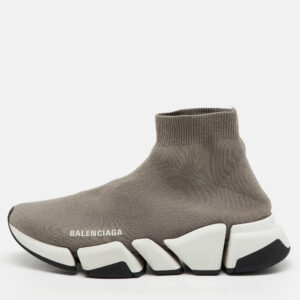 luxury-women-balenciaga-used-shoes-p1210039-010.jpg balenciaga grey knit fabric speed trainer high top sneakers size 37