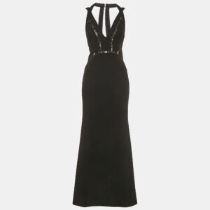 luxury-women-bcbgmaxazria-used-clothes-p1210252-002.jpg bcbcmaxazria black crepe lace detail penelopey maxi dress xs