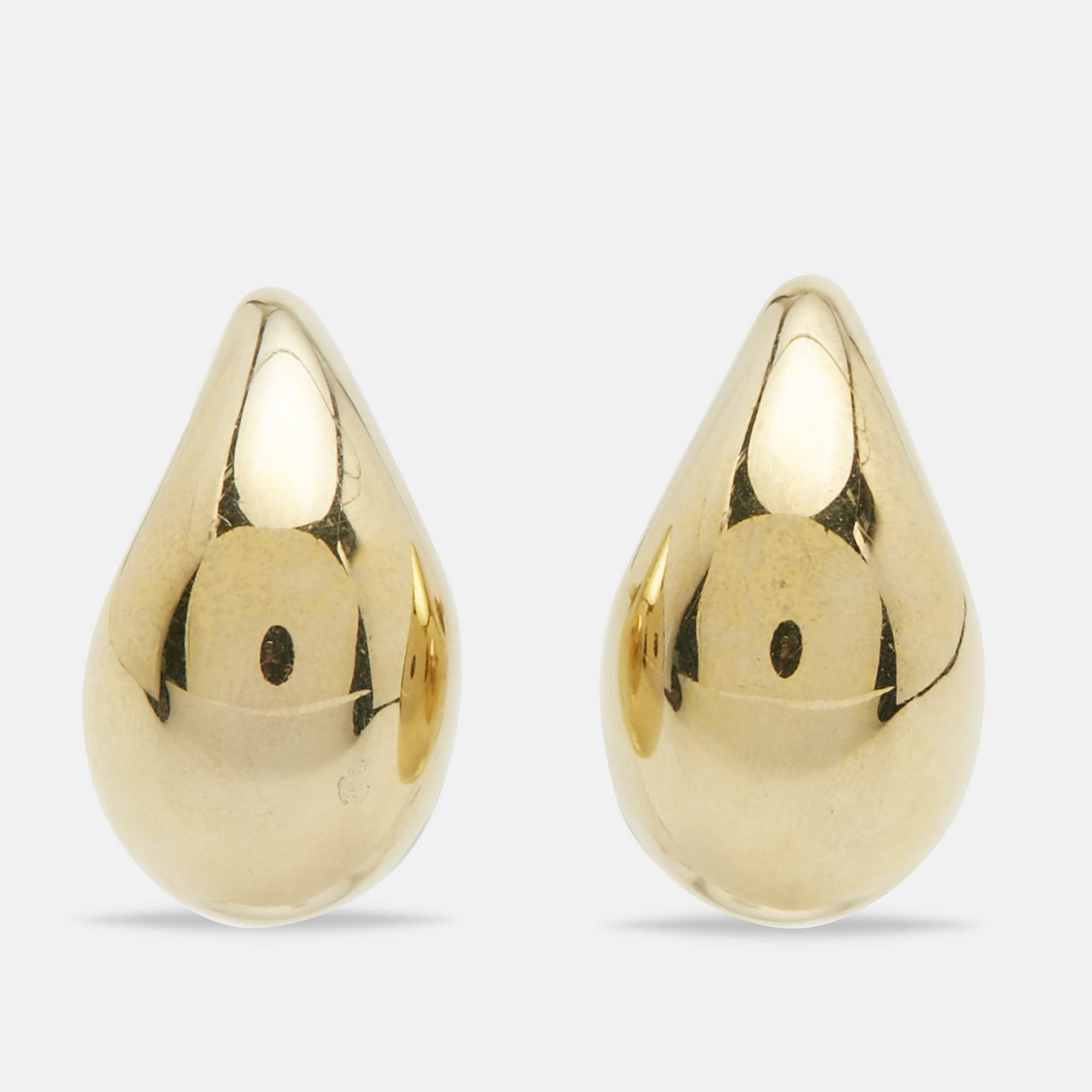 bottega veneta drop shape gold finish sterling silver stud earrings