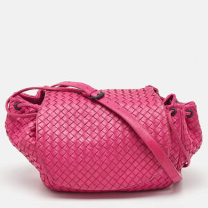 luxury-women-bottega-veneta-used-handbags-p1177524-015.jpg bottega veneta pink intrecciato leather flap drawstring crossbody bag
