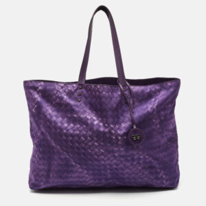 luxury-women-bottega-veneta-used-handbags-p1184905-008.jpg bottega veneta purple intrecciato printed nylon and leather tote