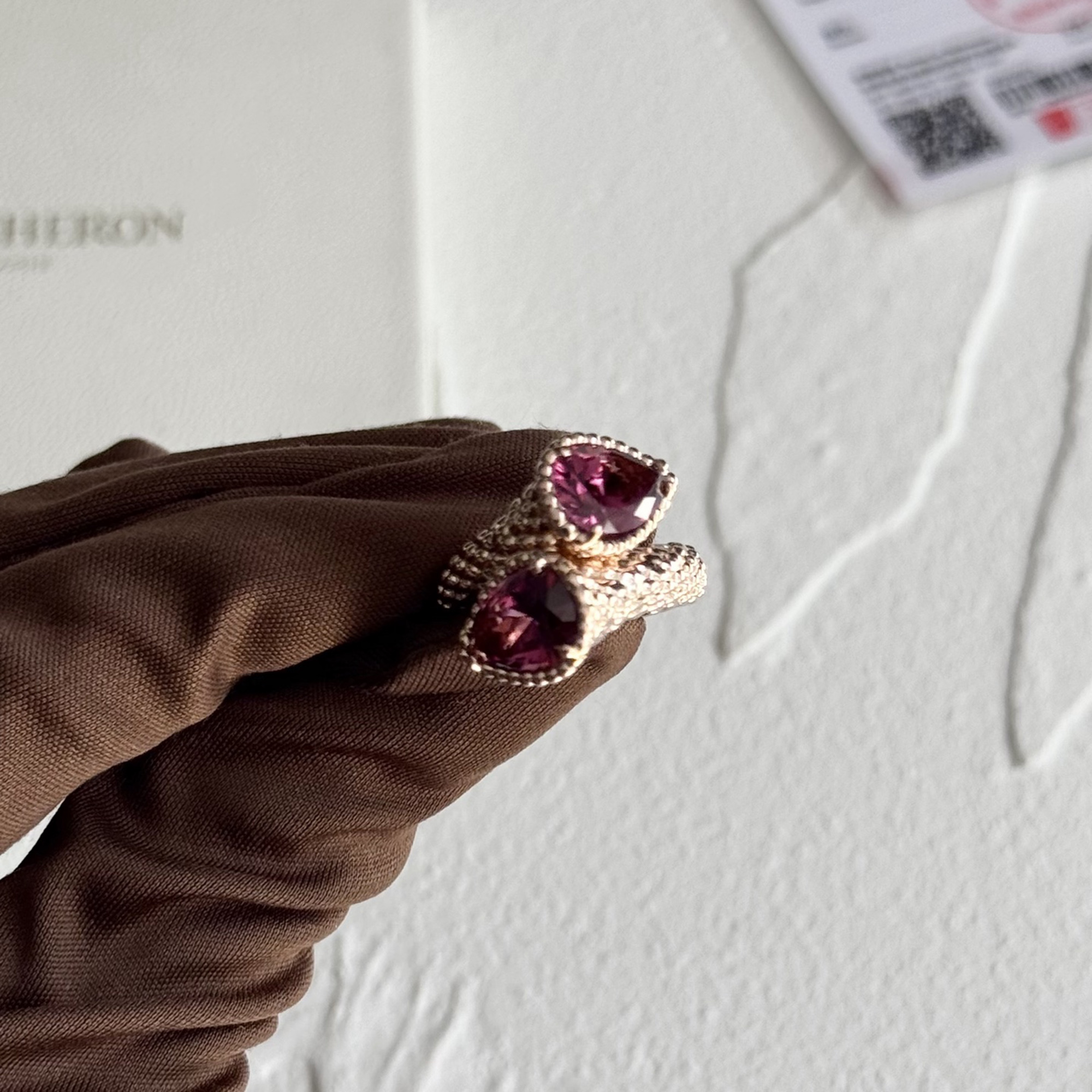 boucheron boheme 18k rose gold garnet ring eu 51