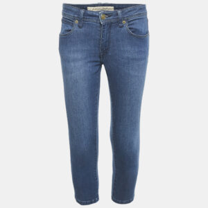 burberry brit blue denim skinny cropped jeans s waist 27"
