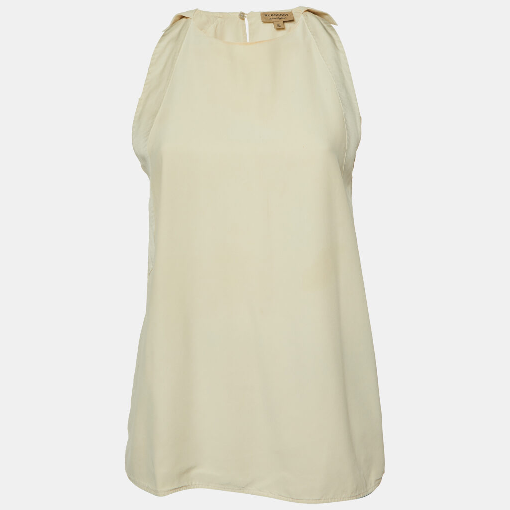 luxury-women-burberry-used-clothes-p1120871-001.jpg Burberry Cream Silk Sleeveless Top S