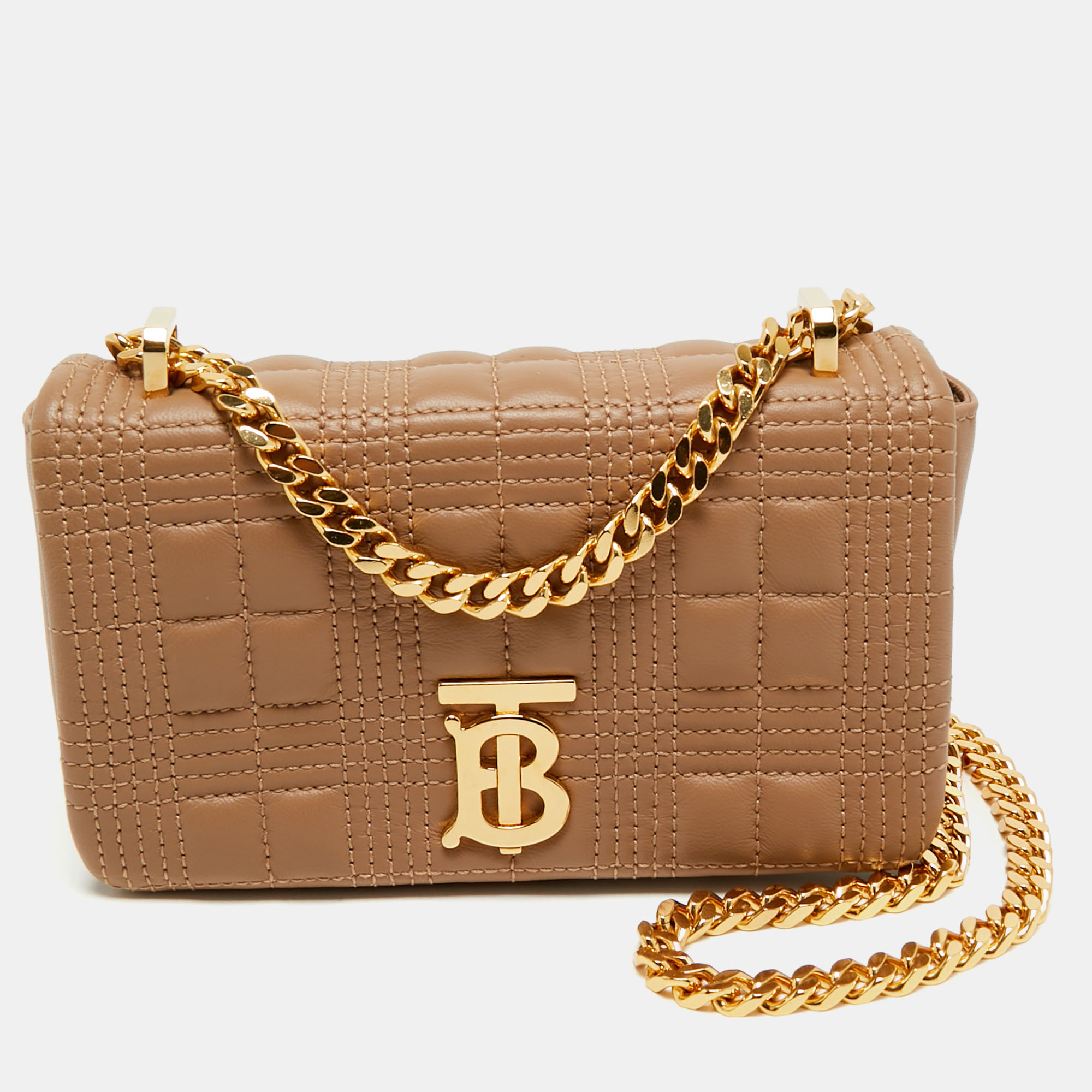 burberry beige leather mini lola chain crossbody bag