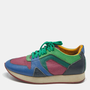 luxury-women-burberry-used-shoes-p1183159-001.jpg burberry multicolor leather and mesh lace up sneakers size 39