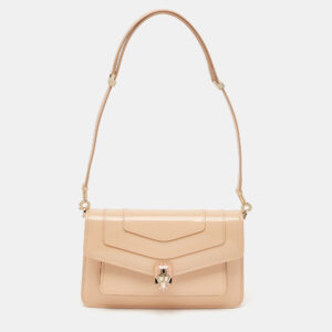 bvlgari beige leather serpenti forever east west shoulder bag