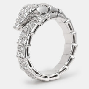 bvlgari serpenti viper diamond 18k white gold ring size 61