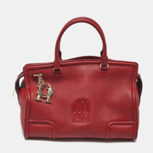 luxury-women-carolina-herrera-used-handbags-p1183323-001.jpg carolina herrera red leather ch logo charm tote