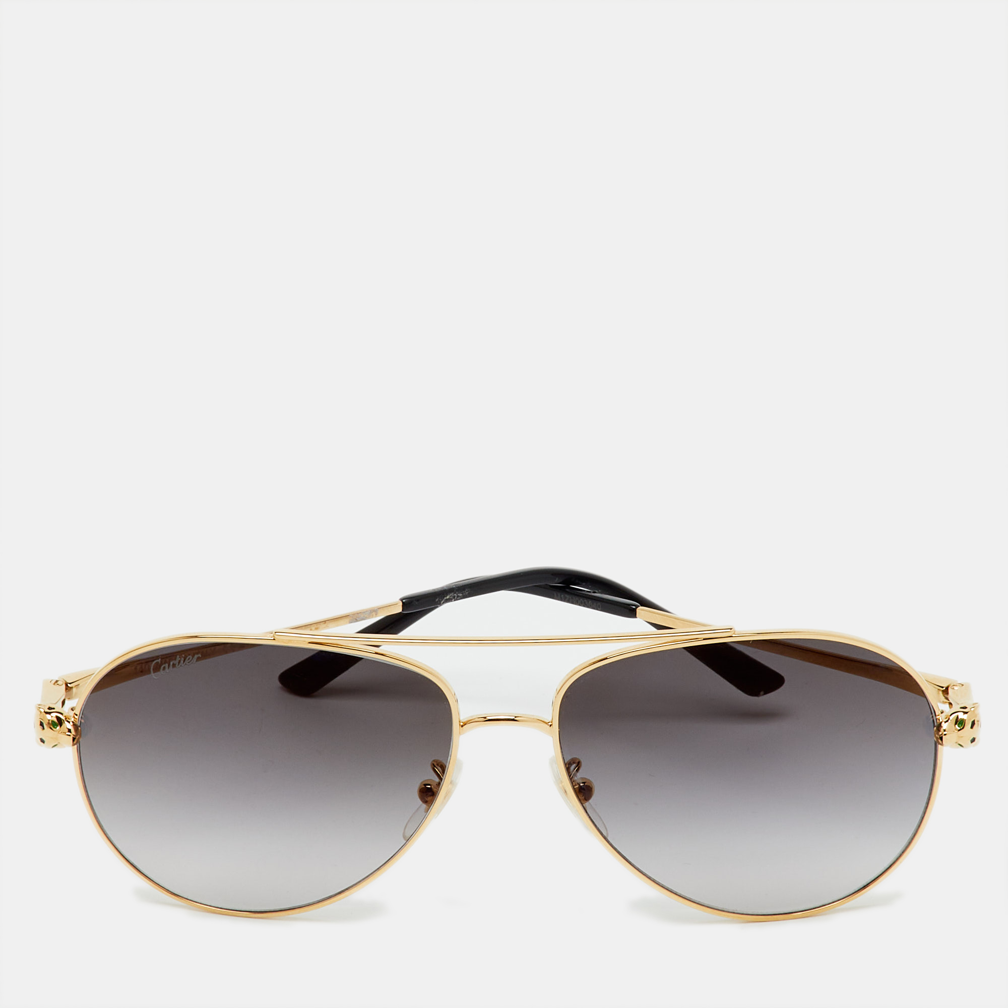 cartier gold tone/grey gradient ct0233s panth&egrave;re de cartier aviator sunglasses