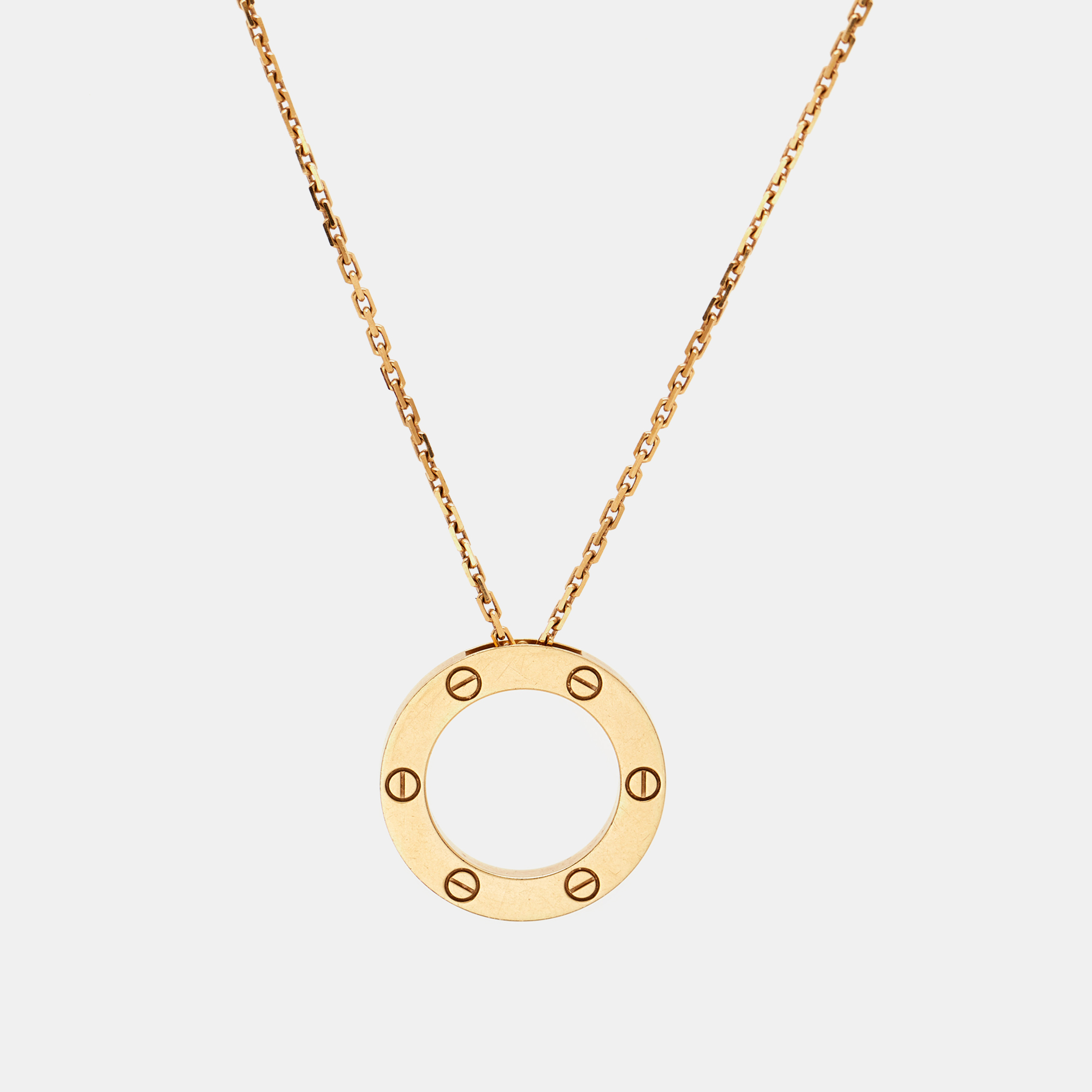 cartier love  18k rose gold necklace