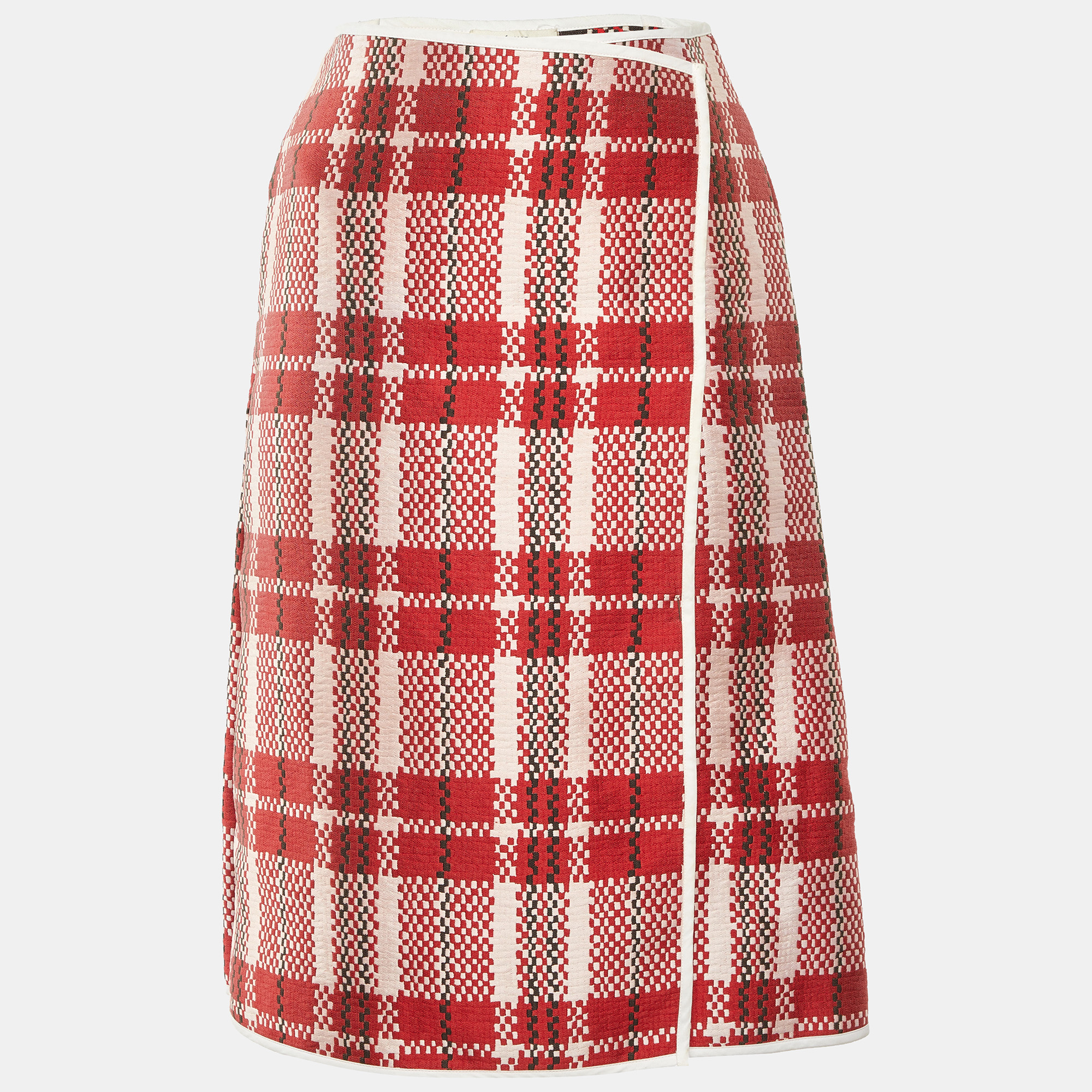 celine multicolor patterned synthetic overlap midi skirt m