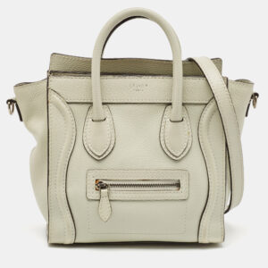 celine light grey leather nano luggage tote