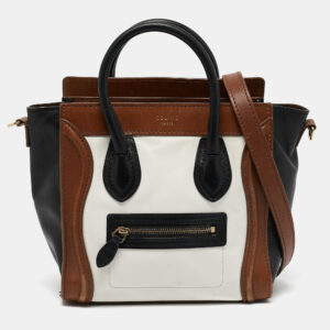 celine tricolor leather nano luggage tote
