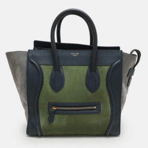 luxury-women-celine-used-handbags-p1180560-001.jpg celine tri color leather and suede mini luggage tote