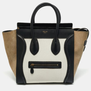 luxury-women-celine-used-handbags-p1199382-016.jpg celine tricolor nubuck and leather mini luggage tote