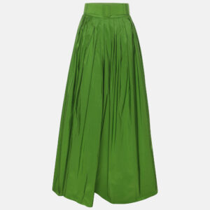 luxury-women-ch-carolina-herrera-used-clothes-p1201707-001.jpg ch carolina herrera green satin pleated belted maxi skirt m