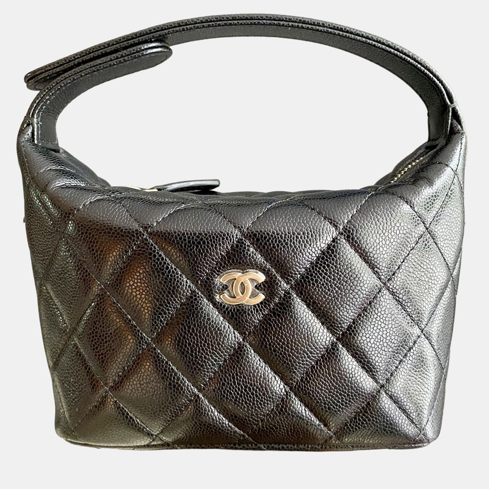 chanel 25c black quilted leather hobo bag