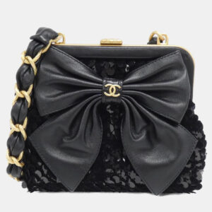 luxury-women-chanel-used-handbags-p1210120-001.jpg chanel black spangle chain clutch