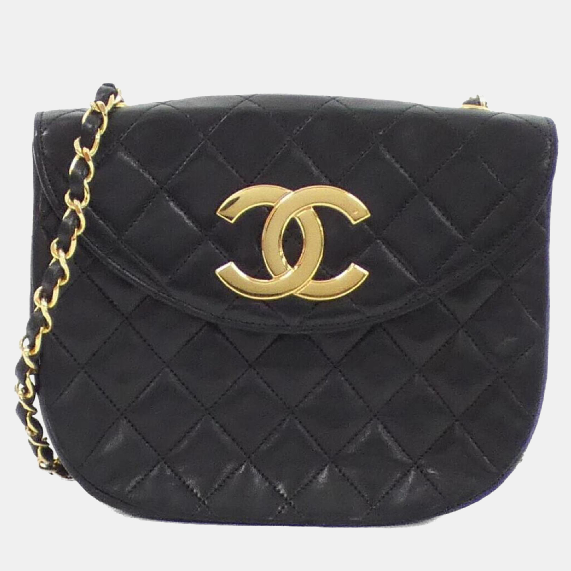 chanel black lambskin shoulder bag