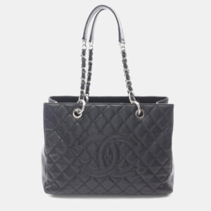 luxury-women-chanel-used-handbags-p1210132-002.jpg chanel matelasse black grained calfskin leather grand shopping tote