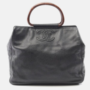 luxury-women-chanel-used-handbags-p1210465-001.jpeg chanel coco mark black calfskin handbag
