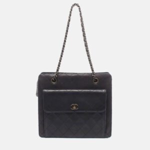 chanel cc coco matelasse  black lambskin leather chain shoulder bag