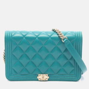 luxury-women-chanel-used-handbags-p1210478-006.jpeg chanel boy chanel cc matelasse green leather chain shoulder bag ghw