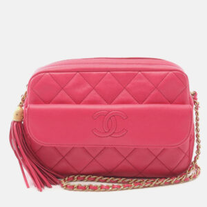 chanel coco matelasse pink lambskin leather chain shoulder bag