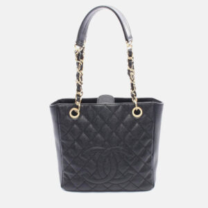 chanel matelasse pst black calfskin shoulder tote bag ghw