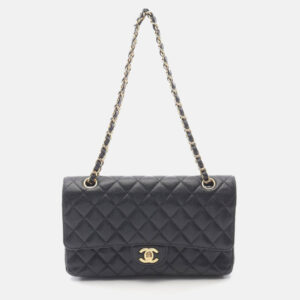 luxury-women-chanel-used-handbags-p1210500-002.jpeg chanel coco matelasse black calfskin w flap chain shoulder bag ghw