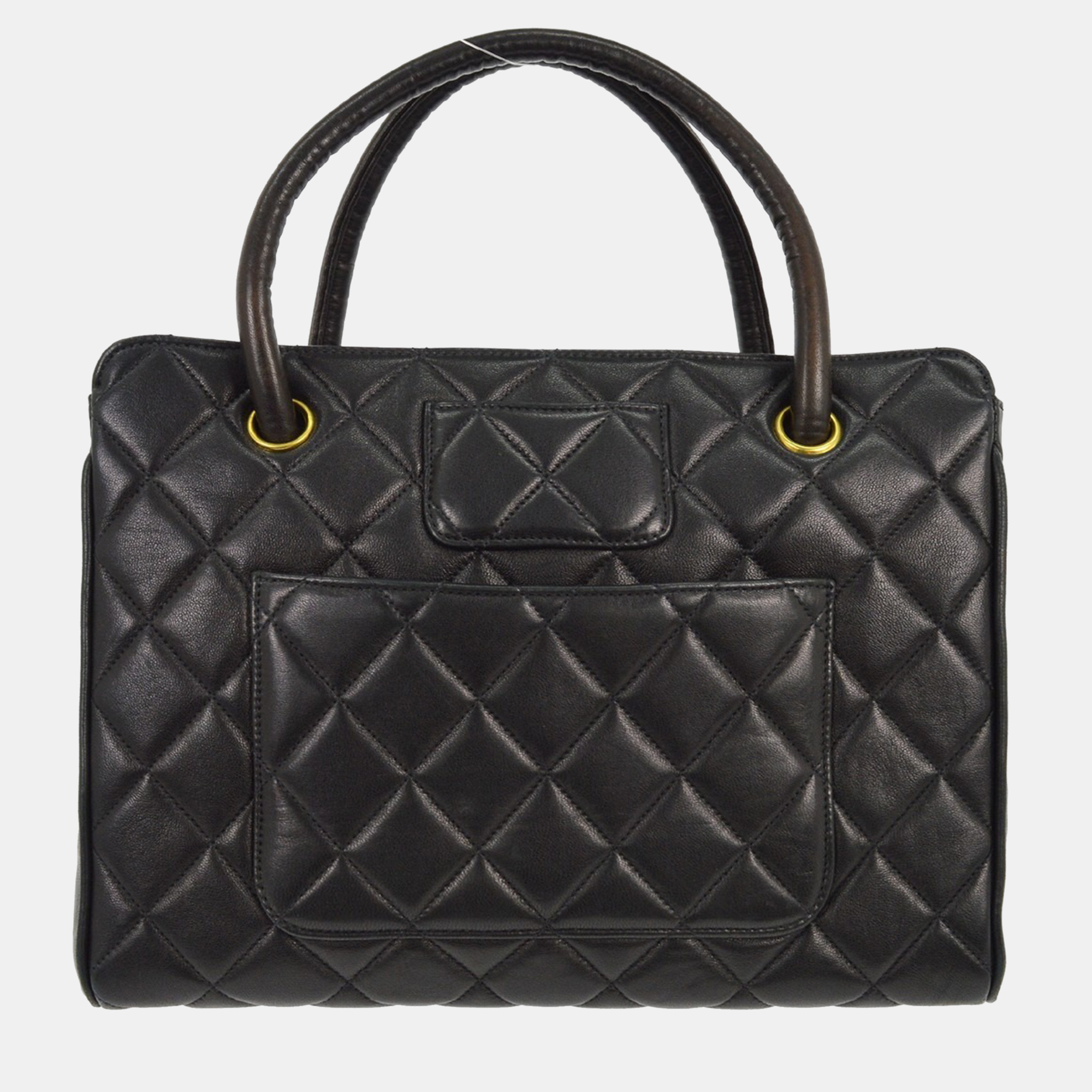 chanel black lambskin handbag