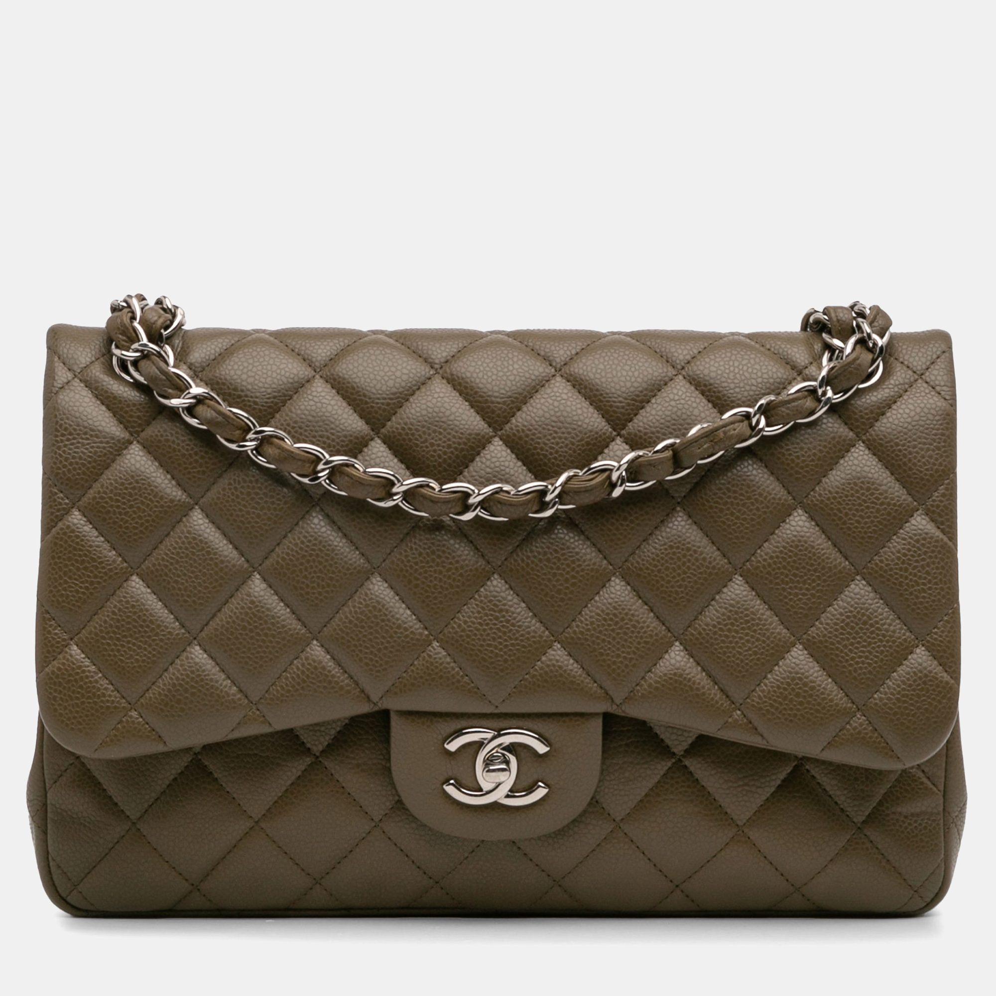 chanel brown jumbo classic caviar double flap