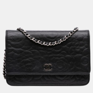 luxury-women-chanel-used-handbags-p1210807-009.jpg chanel black camellia embossed lambskin wallet on chain