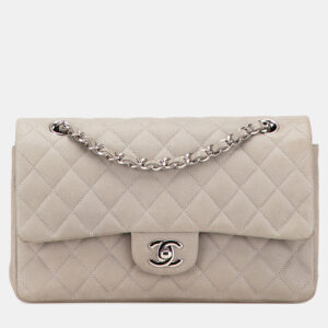 chanel grey medium classic caviar double flap