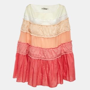 luxury-women-chloe-used-clothes-p1184937-1752899971-006.jpg chloe pink/cream cotton & silk tiered kaftan tunic m
